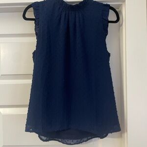 J. Crew Navy Textured Sleeveless Blouse